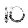 925 Sterling Silver Antique Tribal Hoop Earrings for Teen Women