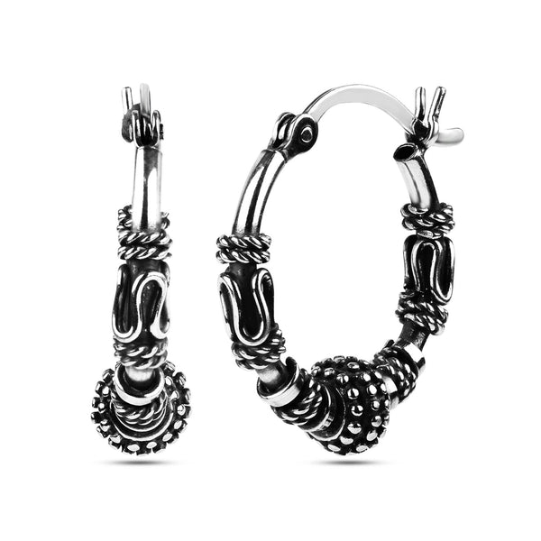 925 Sterling Silver Antique Hoop Earrings for Kid's Girl
