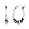 925 Sterling Silver Antique Bali Hoop Earrings for Teen Women and Girls