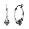 925 Sterling Silver Antique Bali Hoop Earrings for Girl
