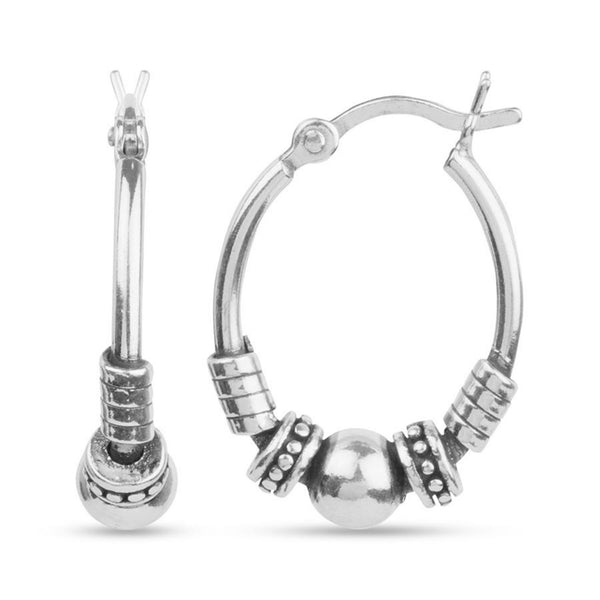 925 Sterling Silver Hollow Hoop Earrings for Teen Women