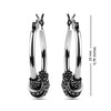 925 Sterling Silver Oxidized Tribal Hoop Earrings for Women