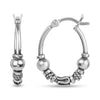 925 Sterling Silver Tribal Hoop Earrings for Teen Women