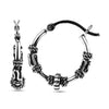 925 Sterling Silver Tribal Hoop Earrings for Teen Women