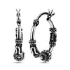 925 Sterling Silver Tribal Hoop Earrings for Teen Women