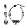 925 Sterling Silver Tribal Hoop Earrings for Women 20 MM