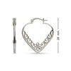 925 Sterling Silver Heart Shape Hoop Earrings for Teen Women