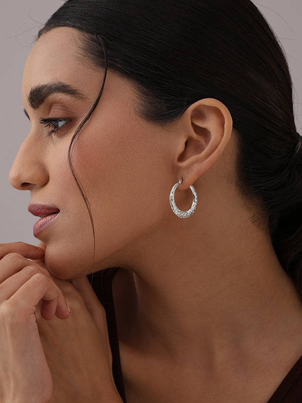 Diamond-Cut Medium Hoops 25mm