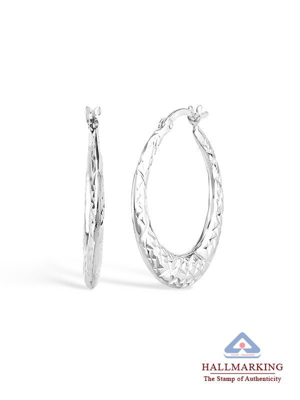 Diamond-Cut Medium Hoops 25mm