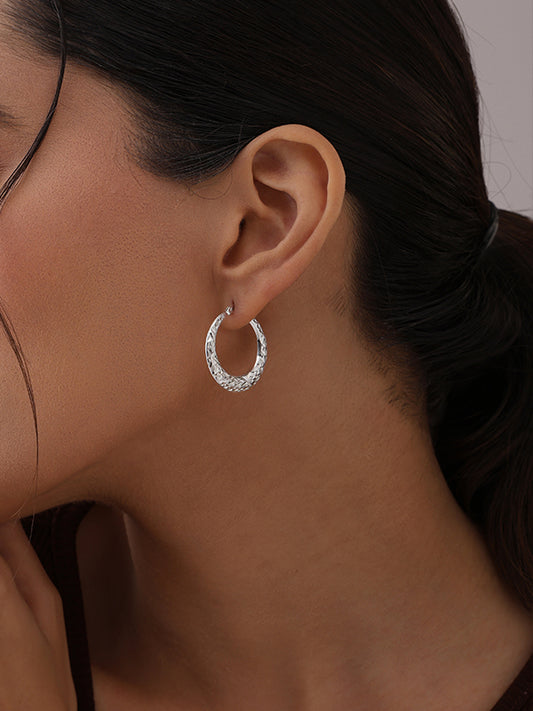 Diamond-Cut Medium Hoops 25mm