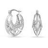 925 Sterling Silver Heart Cage Hoop Earrings for Women 18 MM