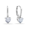 925 Sterling Silver Triangle Cubic-Zirconia Rhodium Plated Lever-Back Drop Dangle Earrings for Women