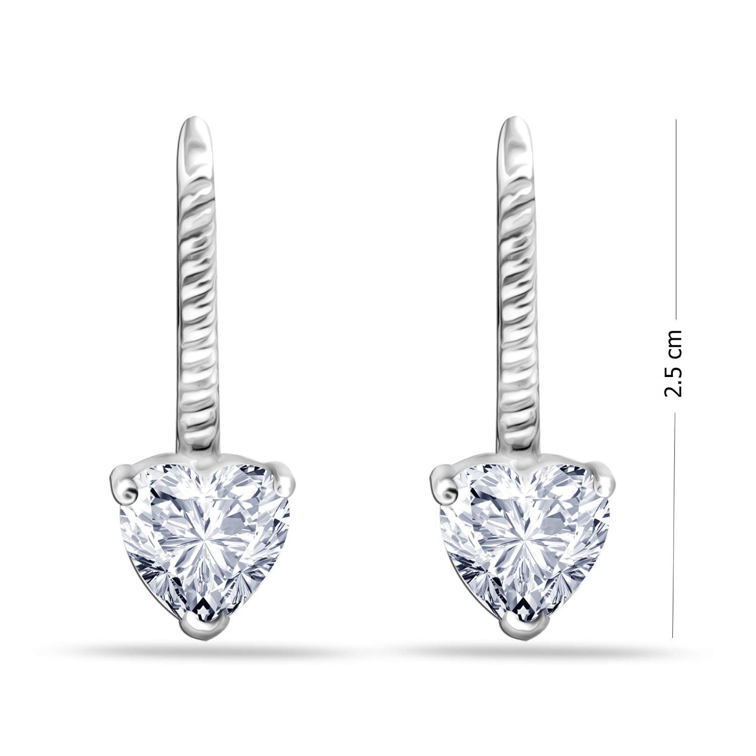 925 Sterling Silver Triangle Cubic-Zirconia Rhodium Plated Lever-Back Drop Dangle Earrings for Women