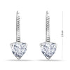 925 Sterling Silver Triangle Cubic-Zirconia Rhodium Plated Lever-Back Drop Dangle Earrings for Women