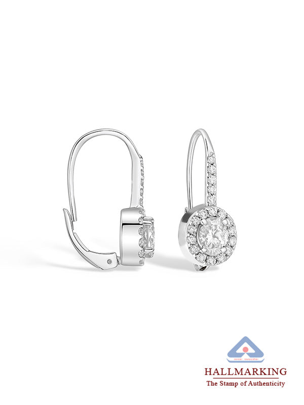 CZ Drop Leverback Earrings