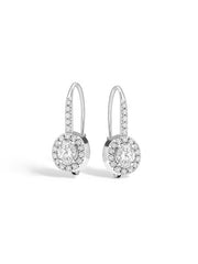 CZ Drop Leverback Earrings