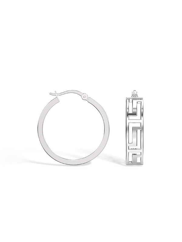Greek Wall Pattern Hoops 20mm