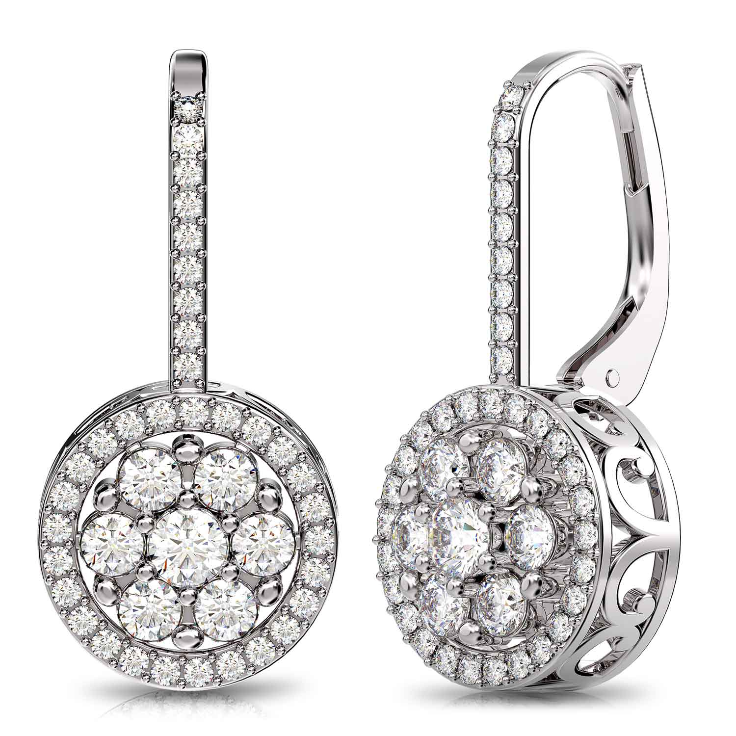925 Sterling Silver CZ Drop Dangle Earrings for Teen Women