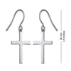 925 Sterling Silver Cross Earrings for Teen Women 38 MM