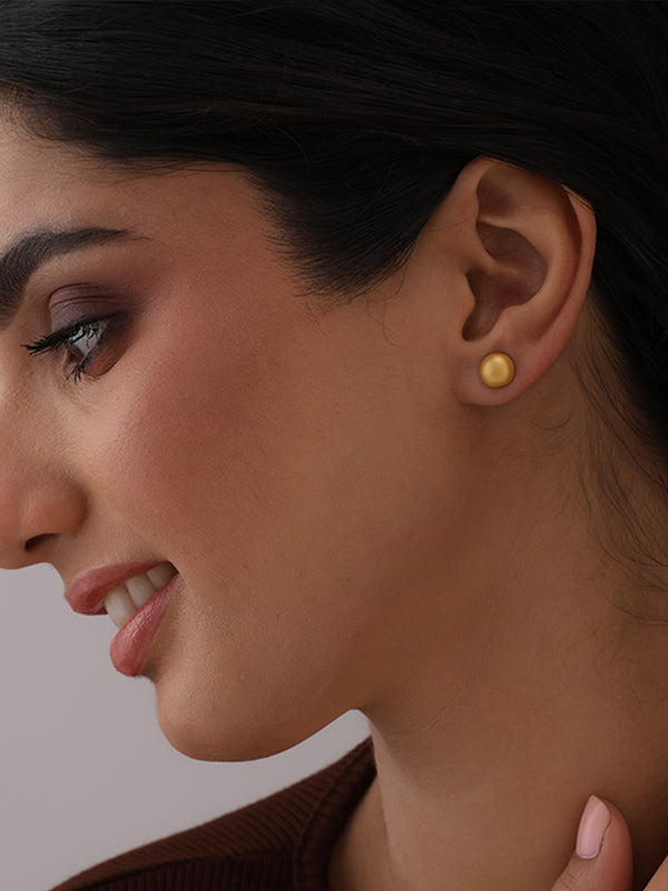 Flash Gold Ball Stud Earrings