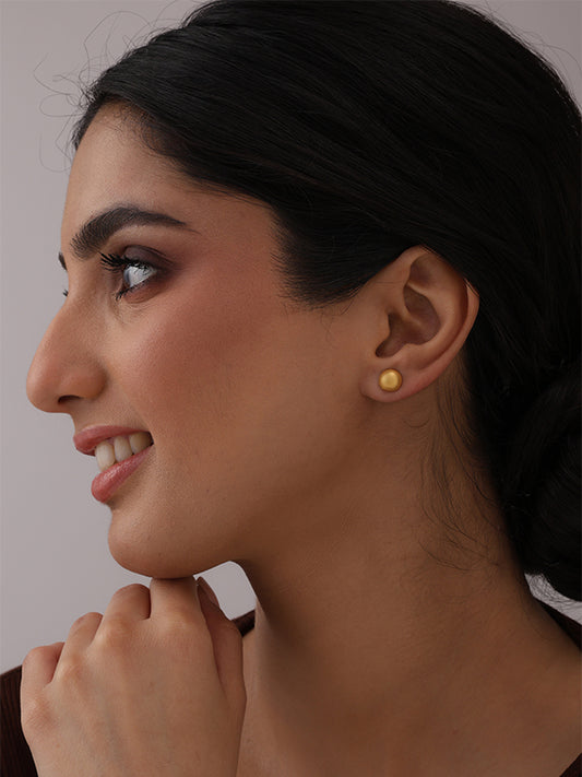 Flash Gold Ball Stud Earrings