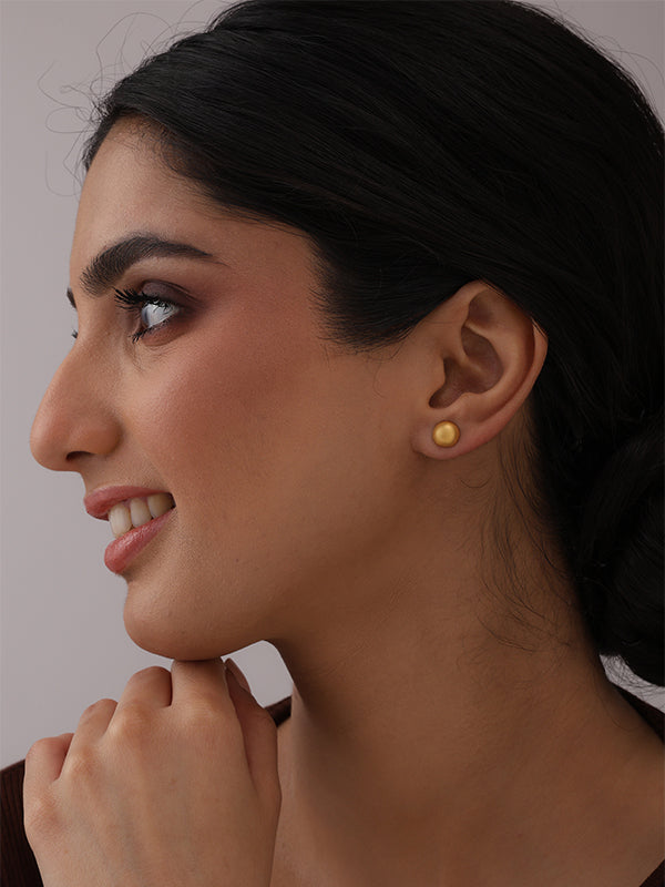 Flash Gold Ball Stud Earrings