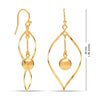 925 Sterling Silver 14K Gold Plated Twist Infinity Knot Hanging Ball Oval Drop Dangle Earrings for Women