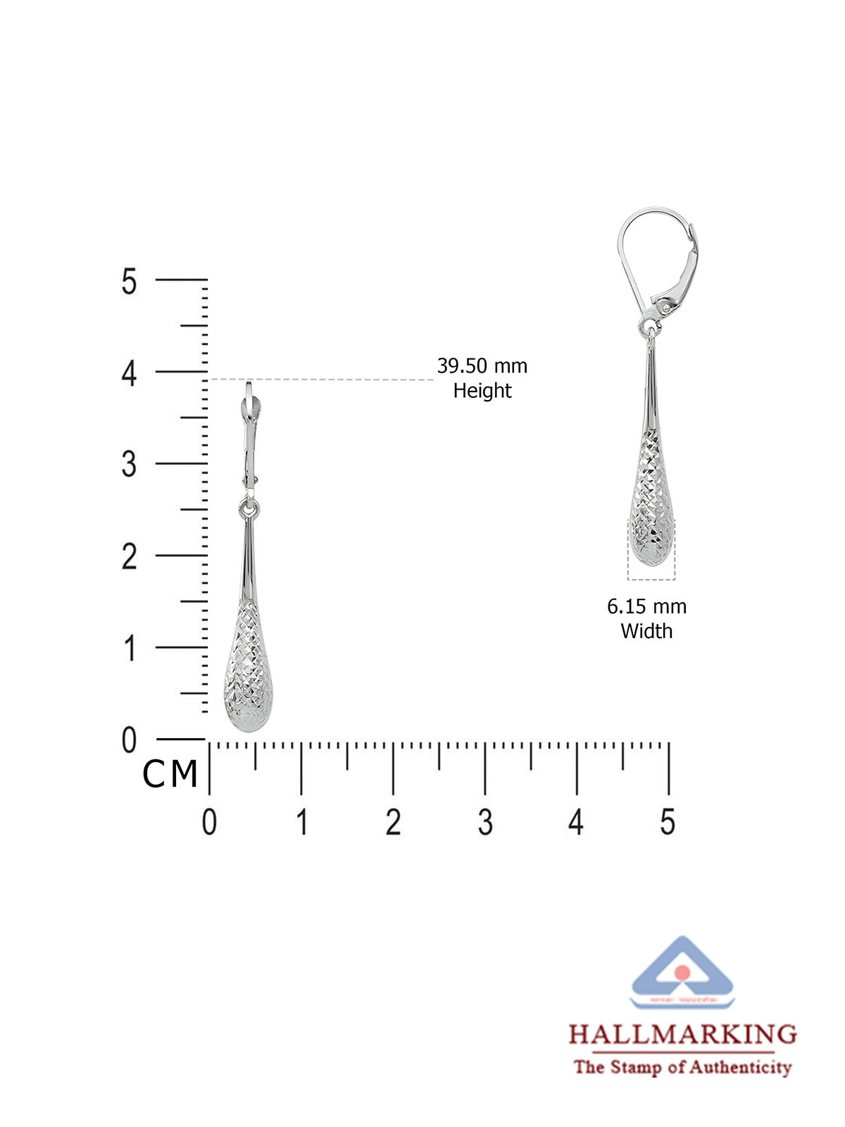 Cascata Diamond-Cut Women's Leverback Drop Earrings