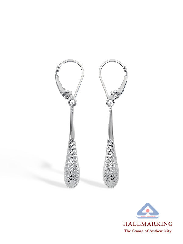 Diamond-Cut Leverback Drop Earrings