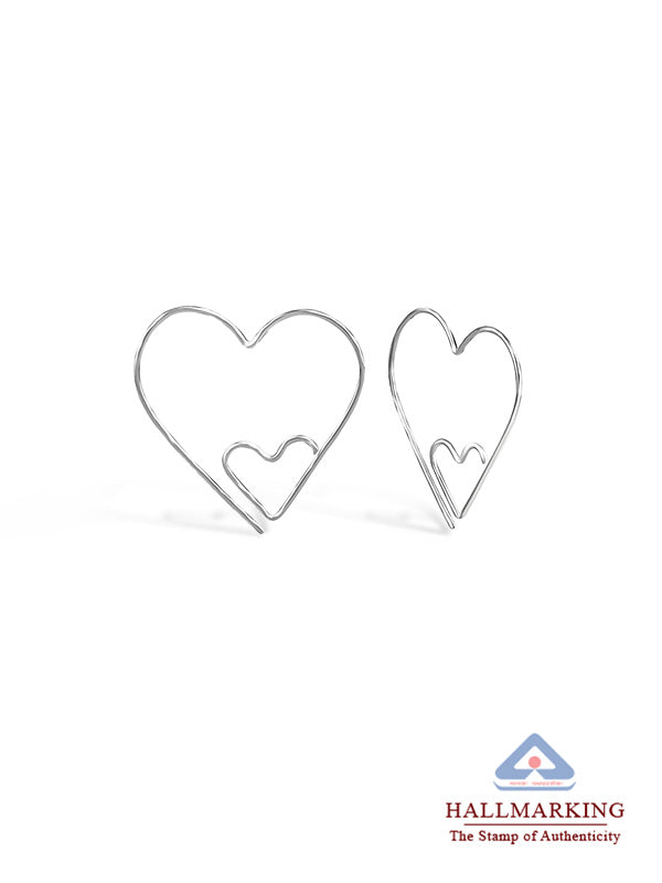 Double Heart Hoop Earrings