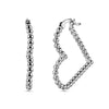 925 Sterling Silver Valentines Day Heart Shape Hoop Earrings for Women 25 MM