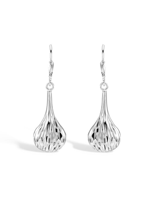 Diamond-Cut Geometric Drop Earrings
