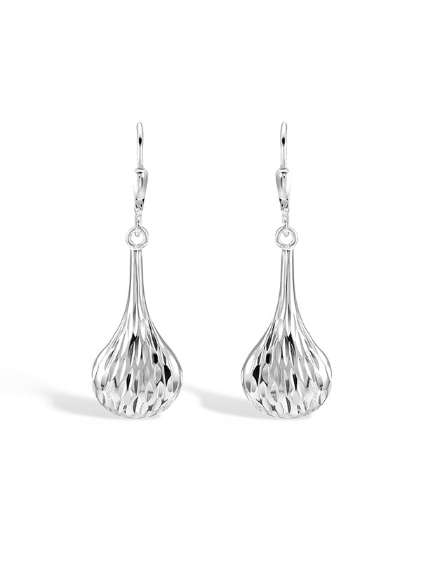 Diamond-Cut Geometric Drop Earrings