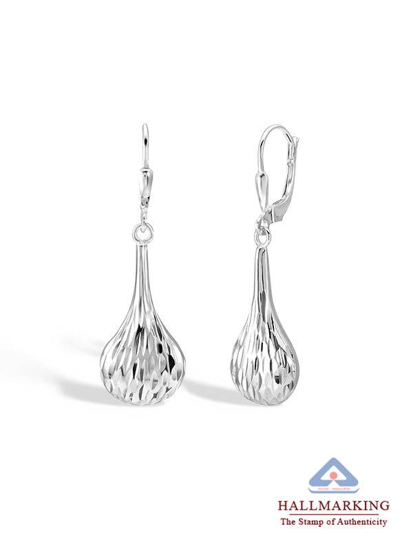 Diamond-Cut Geometric Drop Earrings