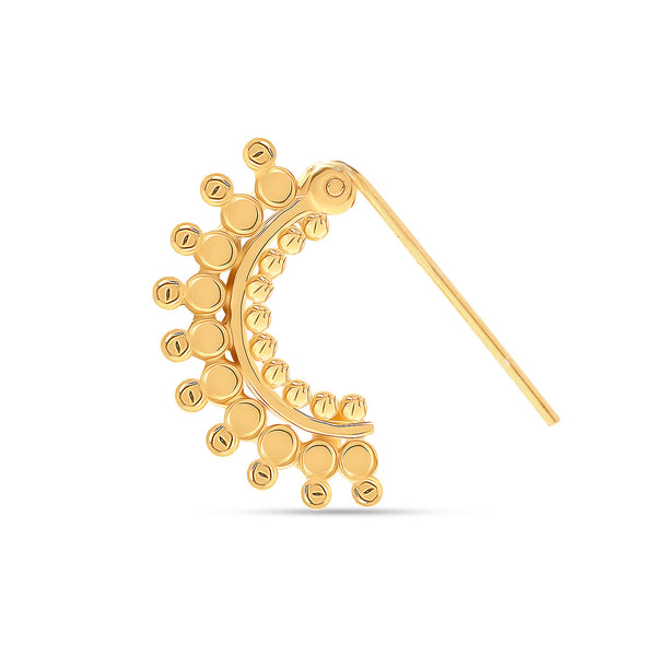 925 Sterling Silver Gold Plated Intricate Nosepin for Women