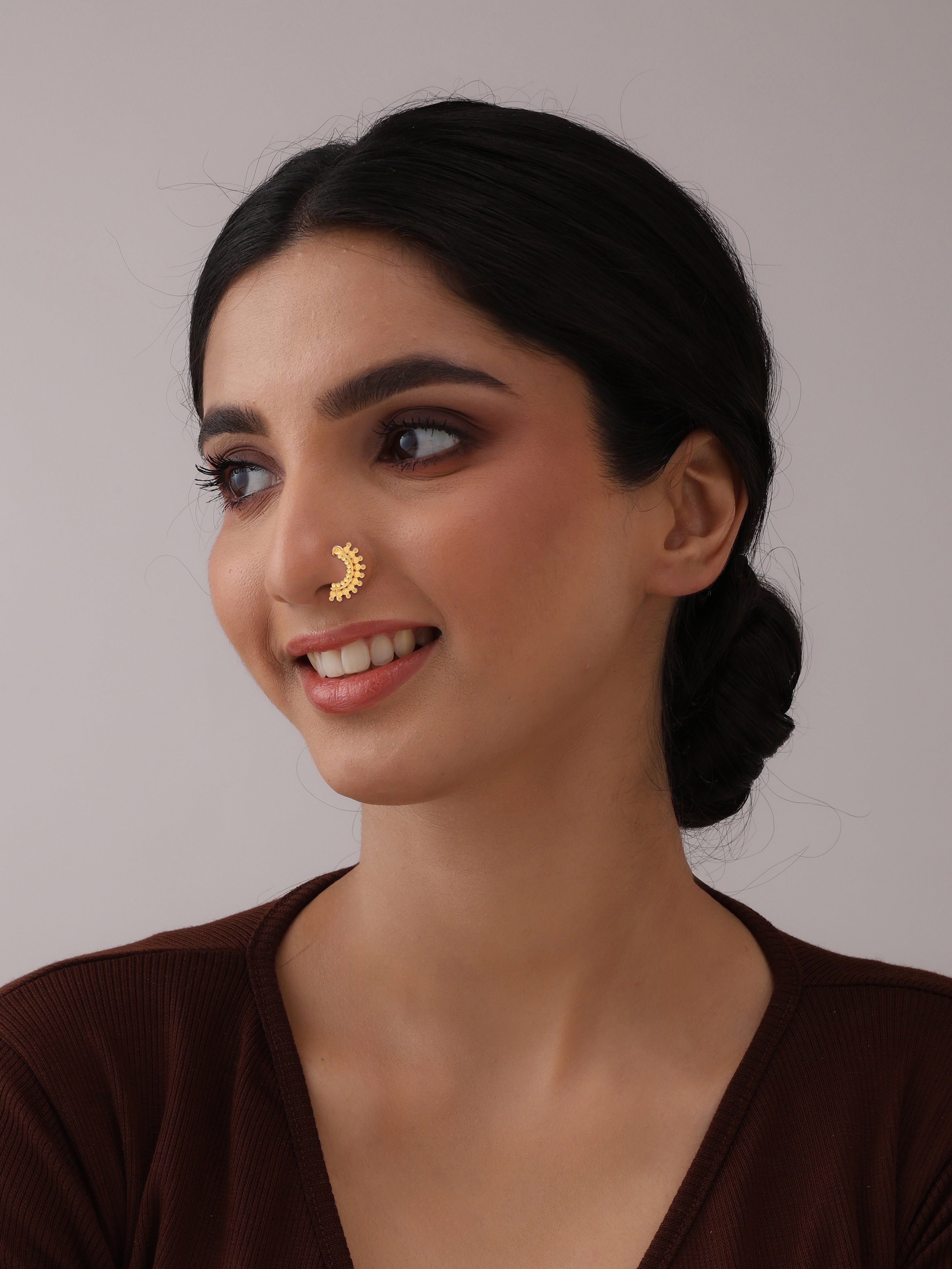 Flash Gold Peacock Inspired Nose Pin
