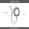 925 Sterling Silver Tribal Flora Clip-On Nose Pin for Women