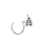 925 Sterling Silver Antique Peepal Leaf Nose Pin Studs for Women