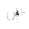 925 Sterling Silver Antique Peepal Leaf Nose Pin Studs for Women
