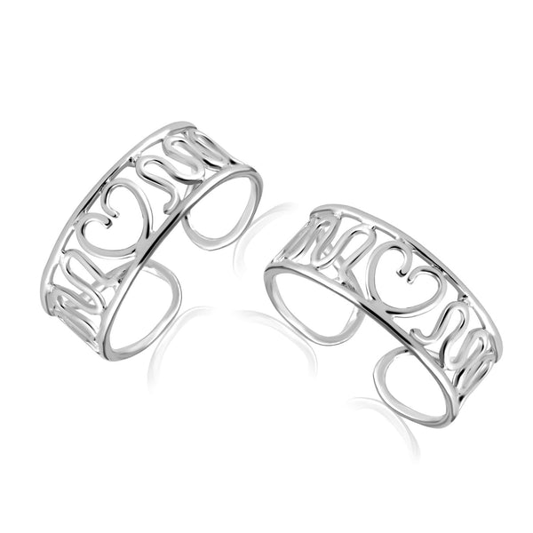 925 Sterling Silver Stylish Heart Toe Ring For Women