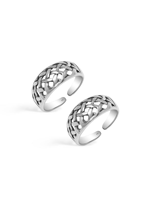 Oxidized Pattern Adjustable Toe Ring