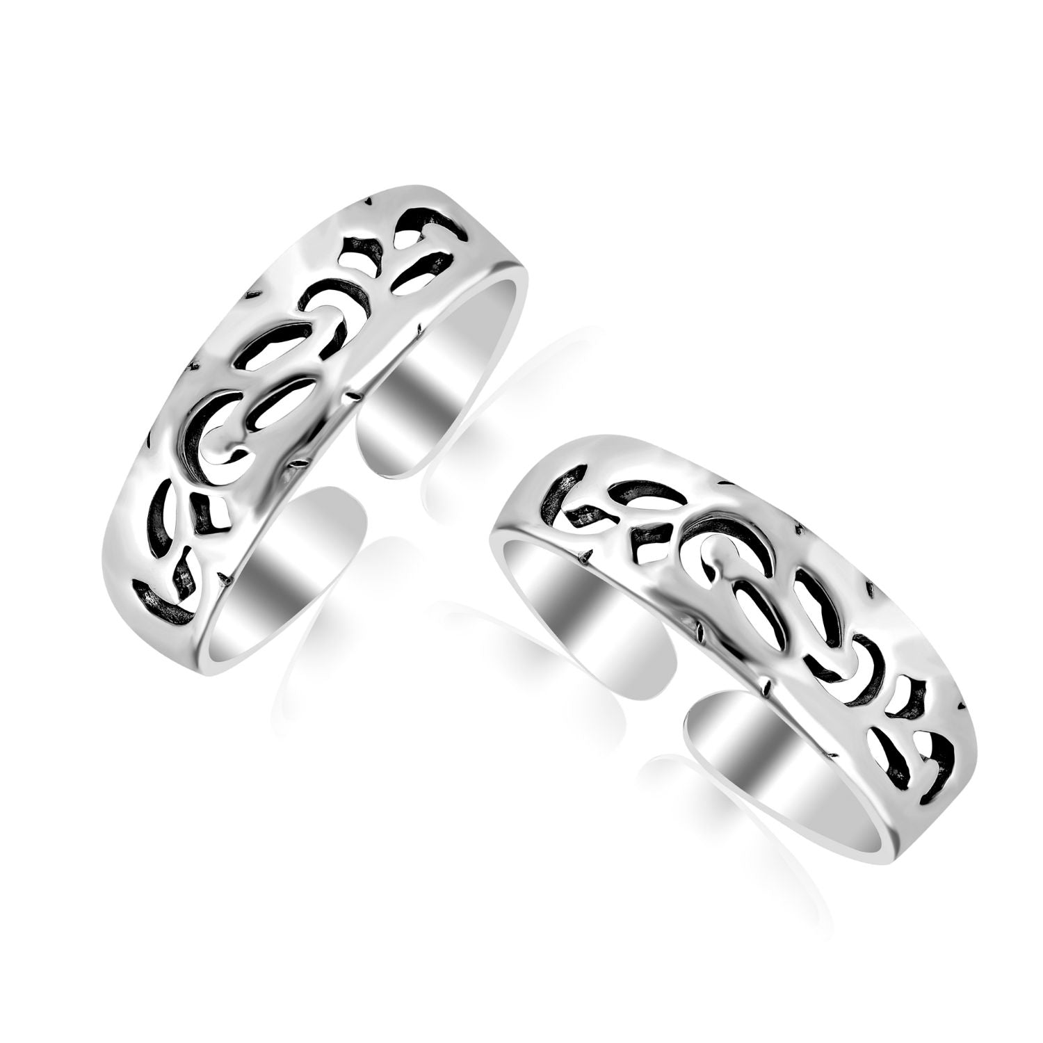 925 Sterling Silver Cutwork Toe Ring for Women