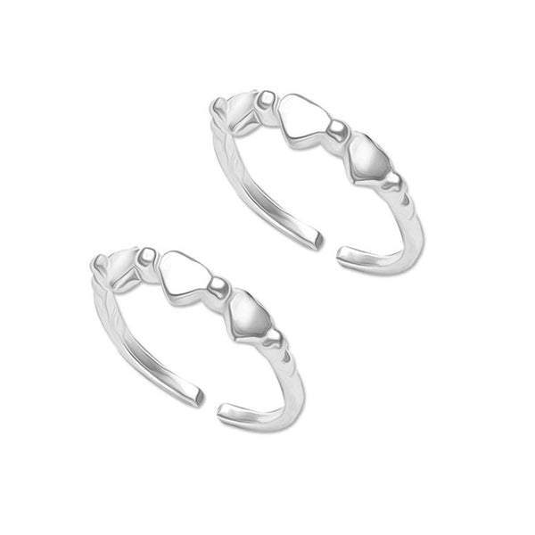 925 Sterling Silver Love Heart Toe Ring for Women