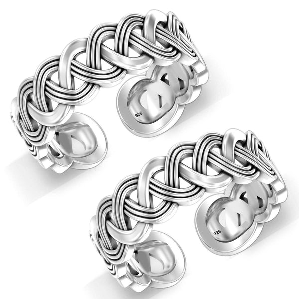 925 Sterling Silver Knot Antique Toe Ring for Women