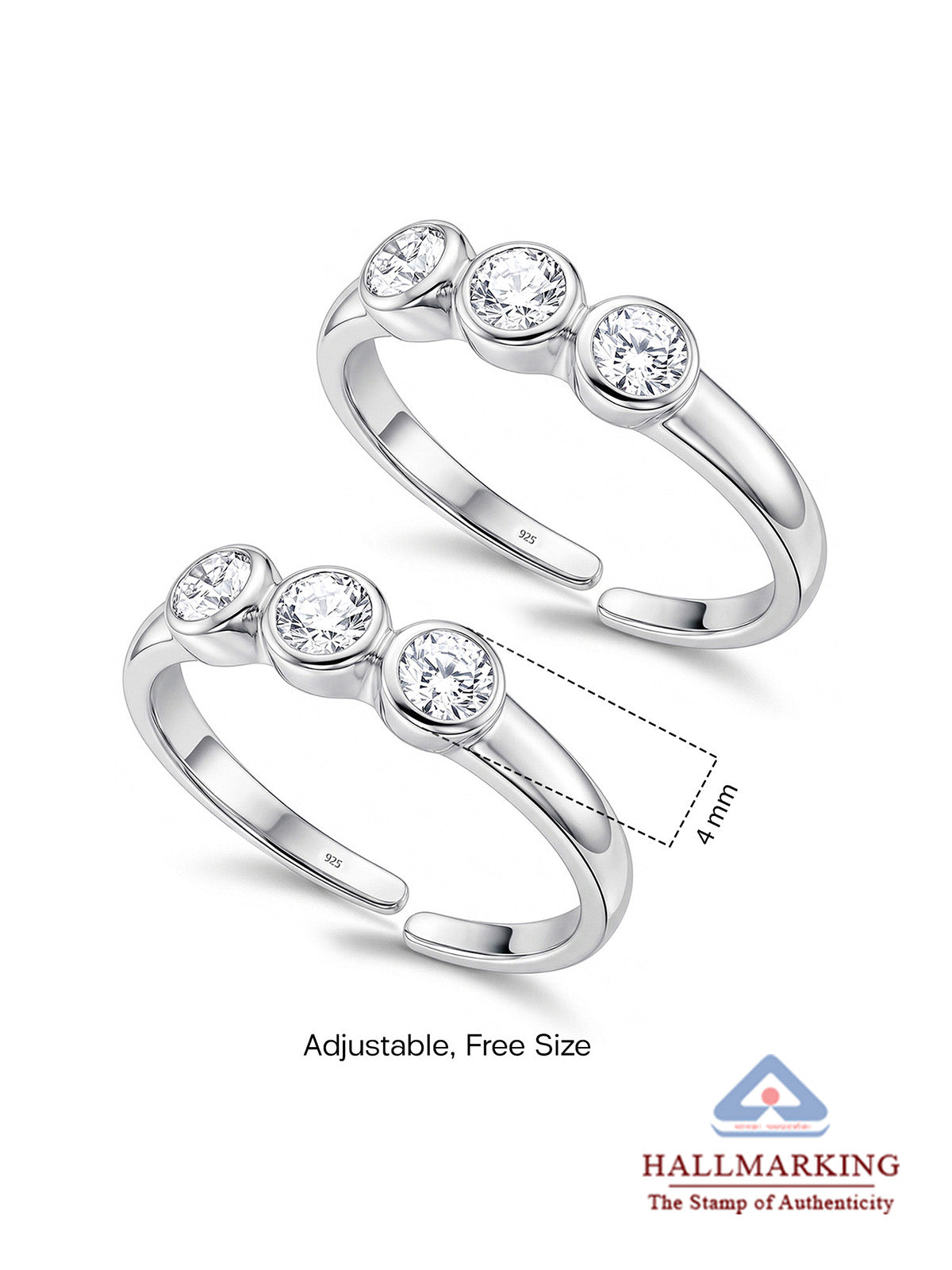 Pura Classic CZ Women's Toe Ring