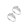 925 Sterling Silver Designer Oxidized Crown Toe Rings  for Women
