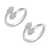 925 Sterling Silver CZ Leaf Design Toe Ring for Women