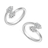 925 Sterling Silver CZ Leaf Design Toe Ring for Women