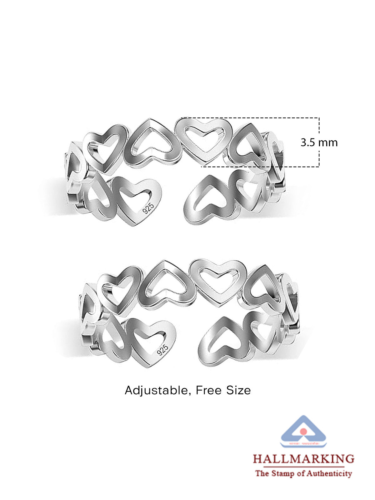 Amora Antique Multi-Heart Women's Toe Ring