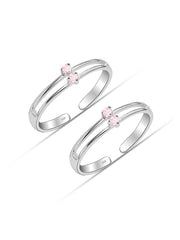 Rosette Pink CZ Women's Toe Ring